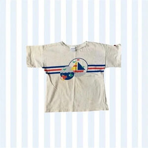 Vintage 80s toddler 4T sailor boat short sleeve tee